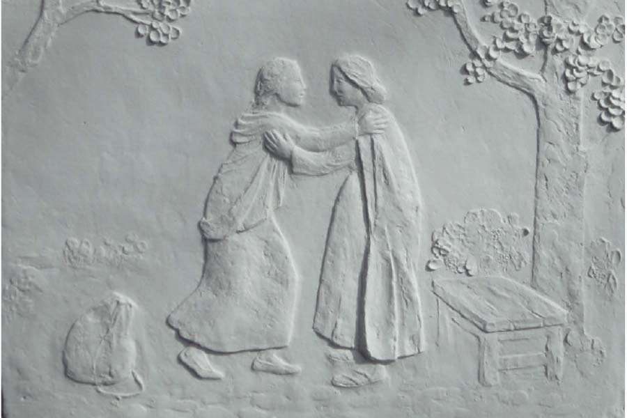 maria møter elisabeth, utsnitt av relieff av sidsel k svare